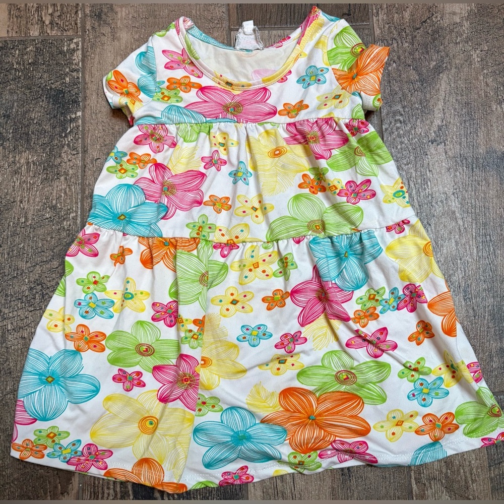 Floral Short Sleeve Dress. Size: 3T